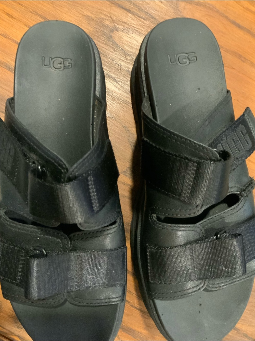 UGG Black Dual-Strap Platform Slides - Picture 2 of 3